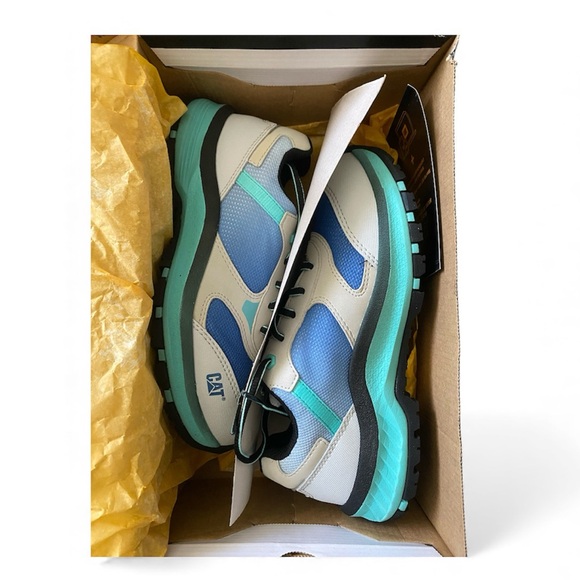 CAT Quake Composite Toe Shoes - Gray and Blue - Picture 7 of 11